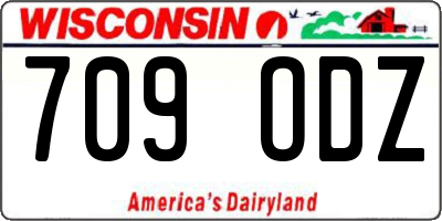 WI license plate 709ODZ