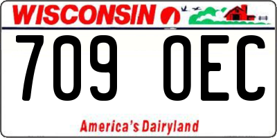 WI license plate 709OEC