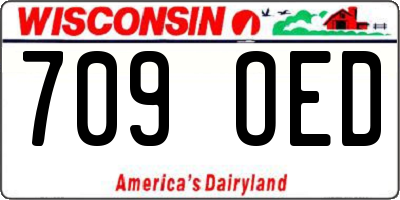 WI license plate 709OED