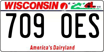 WI license plate 709OES