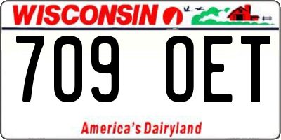 WI license plate 709OET