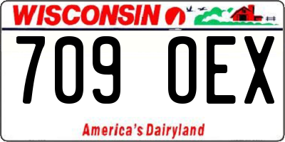 WI license plate 709OEX