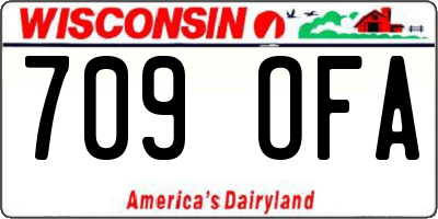 WI license plate 709OFA