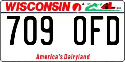 WI license plate 709OFD