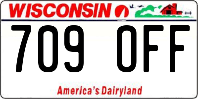 WI license plate 709OFF