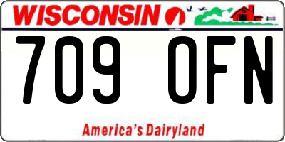 WI license plate 709OFN