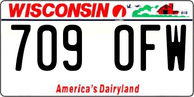 WI license plate 709OFW