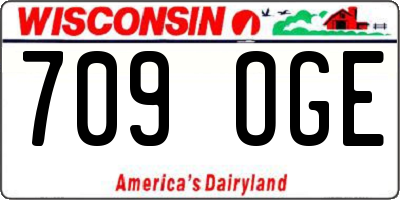 WI license plate 709OGE