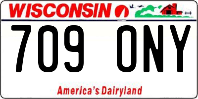 WI license plate 709ONY