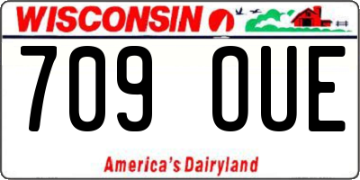 WI license plate 709OUE