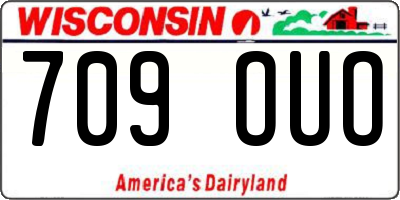 WI license plate 709OUO