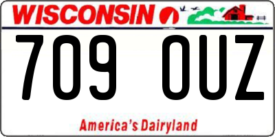 WI license plate 709OUZ