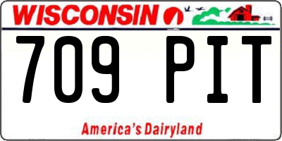 WI license plate 709PIT