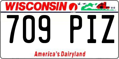 WI license plate 709PIZ