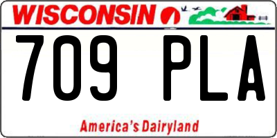 WI license plate 709PLA