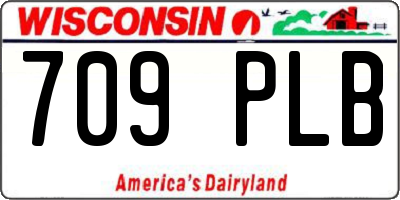 WI license plate 709PLB