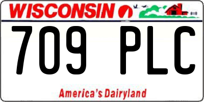 WI license plate 709PLC