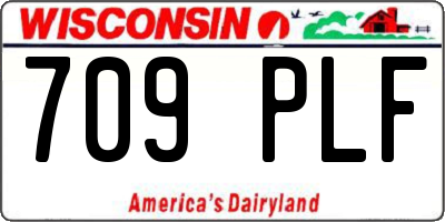 WI license plate 709PLF