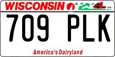 WI license plate 709PLK