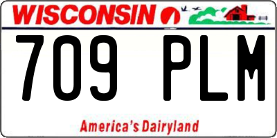 WI license plate 709PLM