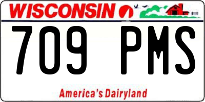 WI license plate 709PMS