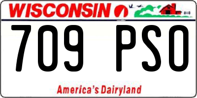 WI license plate 709PSO