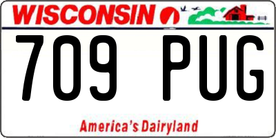 WI license plate 709PUG