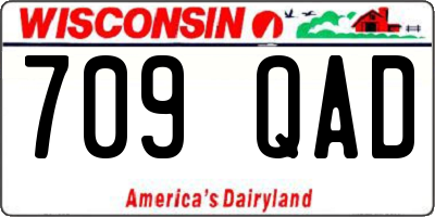 WI license plate 709QAD