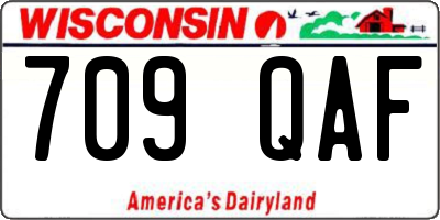 WI license plate 709QAF
