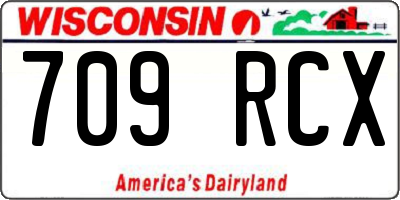 WI license plate 709RCX