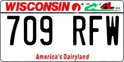 WI license plate 709RFW