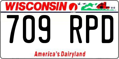 WI license plate 709RPD