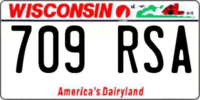 WI license plate 709RSA