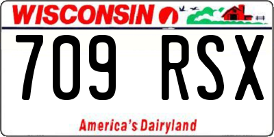WI license plate 709RSX