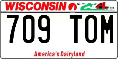 WI license plate 709TOM