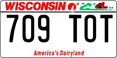 WI license plate 709TOT