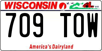 WI license plate 709TOW