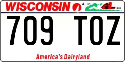 WI license plate 709TOZ