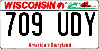 WI license plate 709UDY