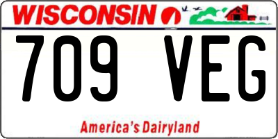WI license plate 709VEG