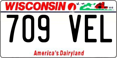 WI license plate 709VEL