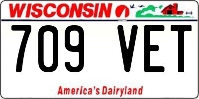 WI license plate 709VET