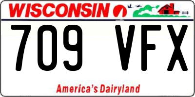 WI license plate 709VFX