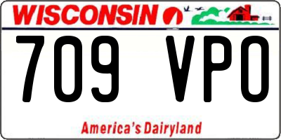 WI license plate 709VPO