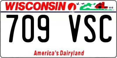 WI license plate 709VSC