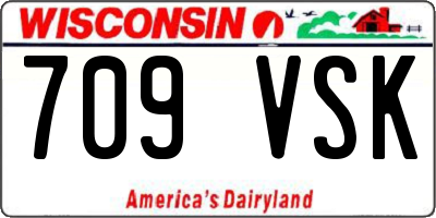 WI license plate 709VSK