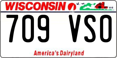 WI license plate 709VSO