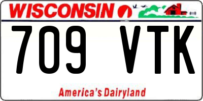 WI license plate 709VTK