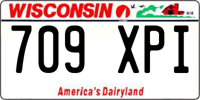 WI license plate 709XPI