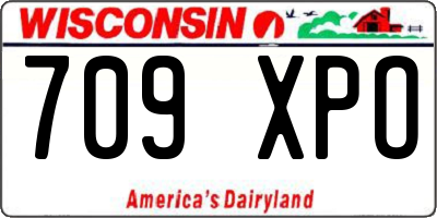 WI license plate 709XPO